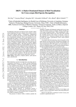 DB3V: A Dialect Dominated Dataset of Bird Vocalisation for Cross-corpus
  Bird Species Recognition