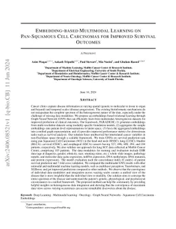 Embedding-based Multimodal Learning on Pan-Squamous Cell Carcinomas for
  Improved Survival Outcomes