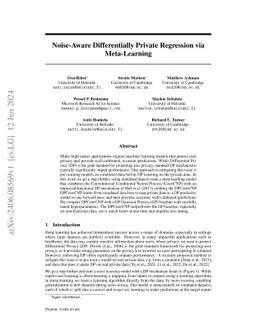 Noise-Aware Differentially Private Regression via Meta-Learning