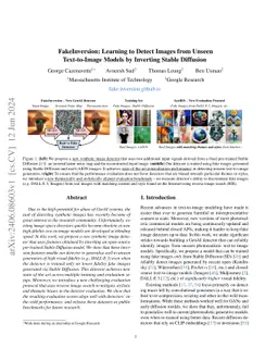 FakeInversion: Learning to Detect Images from Unseen Text-to-Image
  Models by Inverting Stable Diffusion