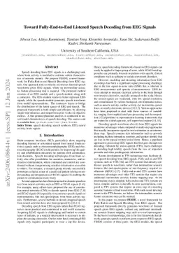 Toward Fully-End-to-End Listened Speech Decoding from EEG Signals