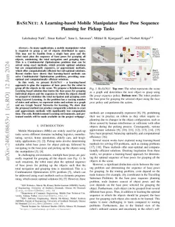 BaSeNet: A Learning-based Mobile Manipulator Base Pose Sequence Planning
  for Pickup Tasks