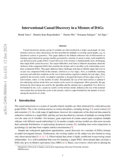 Interventional Causal Discovery in a Mixture of DAGs
