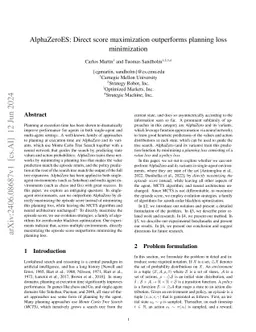 AlphaZeroES: Direct score maximization outperforms planning loss
  minimization