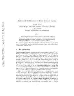 Relative belief inferences from decision theory