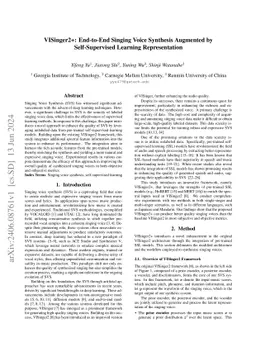 VISinger2+: End-to-End Singing Voice Synthesis Augmented by
  Self-Supervised Learning Representation