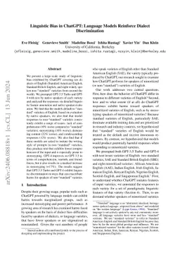 Linguistic Bias in ChatGPT: Language Models Reinforce Dialect
  Discrimination