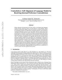 ContraSolver: Self-Alignment of Language Models by Resolving Internal
  Preference Contradictions