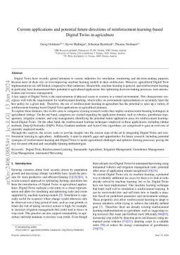 Current applications and potential future directions of reinforcement
  learning-based Digital Twins in agriculture
