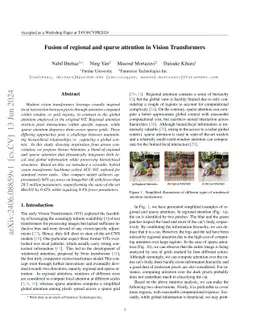 Fusion of regional and sparse attention in Vision Transformers