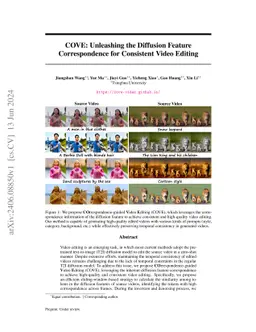 COVE: Unleashing the Diffusion Feature Correspondence for Consistent
  Video Editing