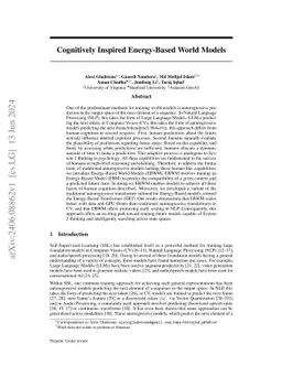 Cognitively Inspired Energy-Based World Models