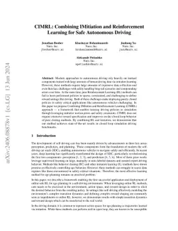 CIMRL: Combining IMitation and Reinforcement Learning for Safe
  Autonomous Driving