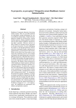 No perspective, no perception!! Perspective-aware Healthcare Answer
  Summarization