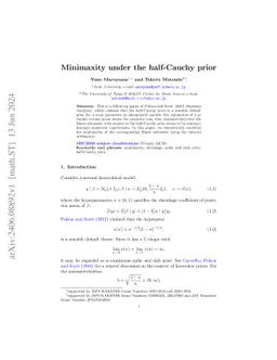 Minimaxity under the half-Cauchy prior