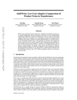 AdaPTwin: Low-Cost Adaptive Compression of Product Twins in Transformers