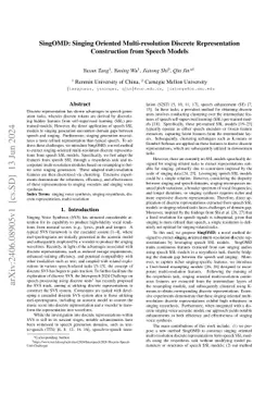 SingOMD: Singing Oriented Multi-resolution Discrete Representation
  Construction from Speech Models
