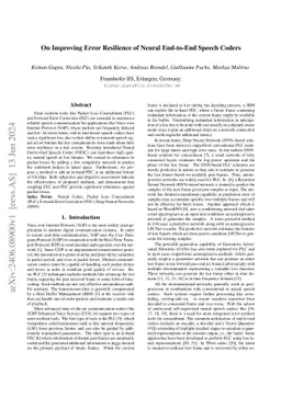 On Improving Error Resilience of Neural End-to-End Speech Coders