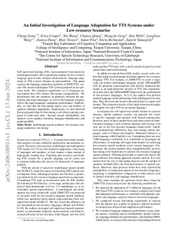 An Initial Investigation of Language Adaptation for TTS Systems under
  Low-resource Scenarios
