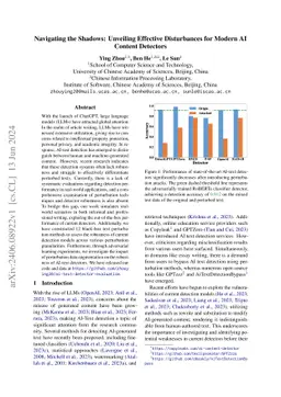 Navigating the Shadows: Unveiling Effective Disturbances for Modern AI
  Content Detectors