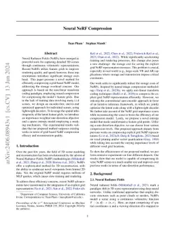 Neural NeRF Compression