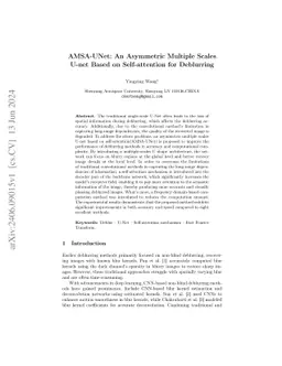 AMSA-UNet: An Asymmetric Multiple Scales U-net Based on Self-attention
  for Deblurring