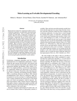 Meta-Learning an Evolvable Developmental Encoding