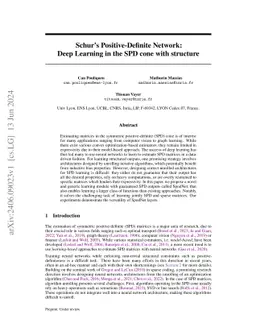 Schur's Positive-Definite Network: Deep Learning in the SPD cone with structure