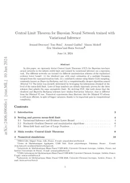 Central Limit Theorem for Bayesian Neural Network trained with
  Variational Inference