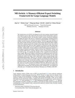 ME-Switch: A Memory-Efficient Expert Switching Framework for Large
  Language Models