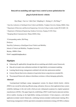 Data-driven modeling and supervisory control system optimization for
  plug-in hybrid electric vehicles