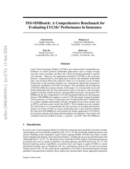 INS-MMBench: A Comprehensive Benchmark for Evaluating LVLMs' Performance
  in Insurance