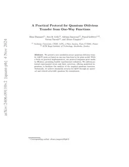 A Practical Protocol for Quantum Oblivious Transfer from One-Way Functions