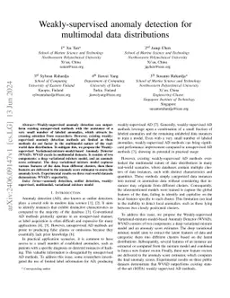 Weakly-supervised anomaly detection for multimodal data distributions