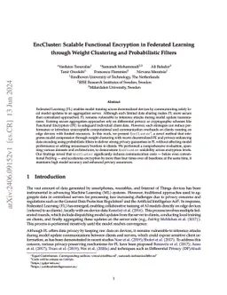 EncCluster: Scalable Functional Encryption in Federated Learning through
  Weight Clustering and Probabilistic Filters