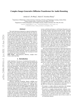Complex Image-Generative Diffusion Transformer for Audio Denoising