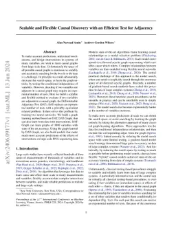 Scalable and Flexible Causal Discovery with an Efficient Test for
  Adjacency