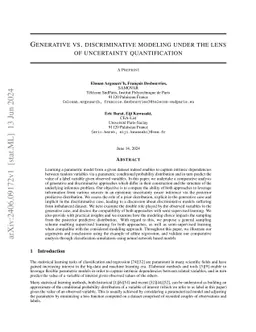 Generative vs. Discriminative modeling under the lens of uncertainty
  quantification