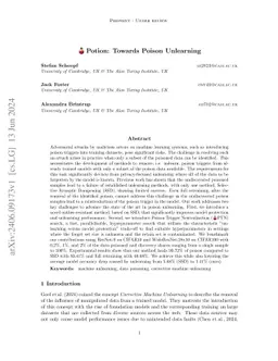 Potion: Towards Poison Unlearning