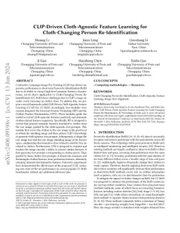 CLIP-Driven Cloth-Agnostic Feature Learning for Cloth-Changing Person
  Re-Identification