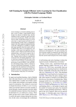 Self-Training for Sample-Efficient Active Learning for Text
  Classification with Pre-Trained Language Models