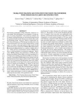 MGRQ: Post-Training Quantization For Vision Transformer With Mixed
  Granularity Reconstruction