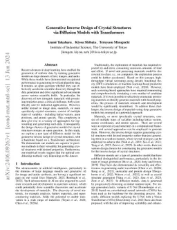 Generative Inverse Design of Crystal Structures via Diffusion Models
  with Transformers