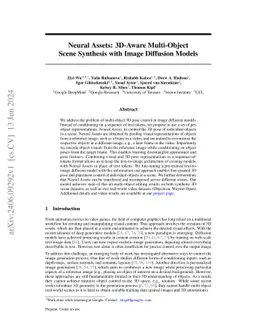 Neural Assets: 3D-Aware Multi-Object Scene Synthesis with Image
  Diffusion Models