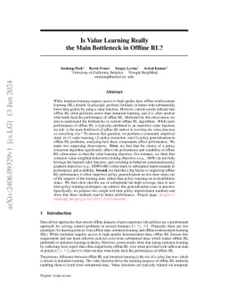Is Value Learning Really the Main Bottleneck in Offline RL?
