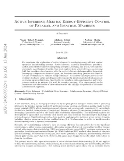 Active Inference Meeting Energy-Efficient Control of Parallel and
  Identical Machines