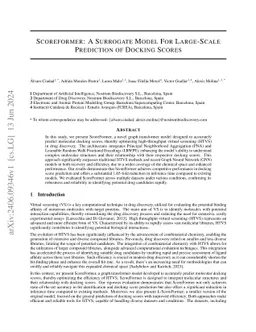 Scoreformer: A Surrogate Model For Large-Scale Prediction of Docking
  Scores
