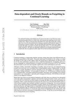 Data-dependent and Oracle Bounds on Forgetting in Continual Learning