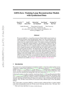 LRM-Zero: Training Large Reconstruction Models with Synthesized Data