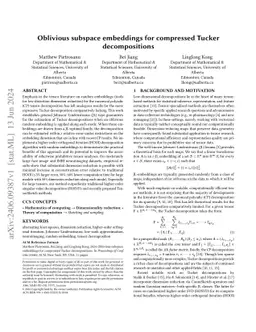 Oblivious subspace embeddings for compressed Tucker decompositions